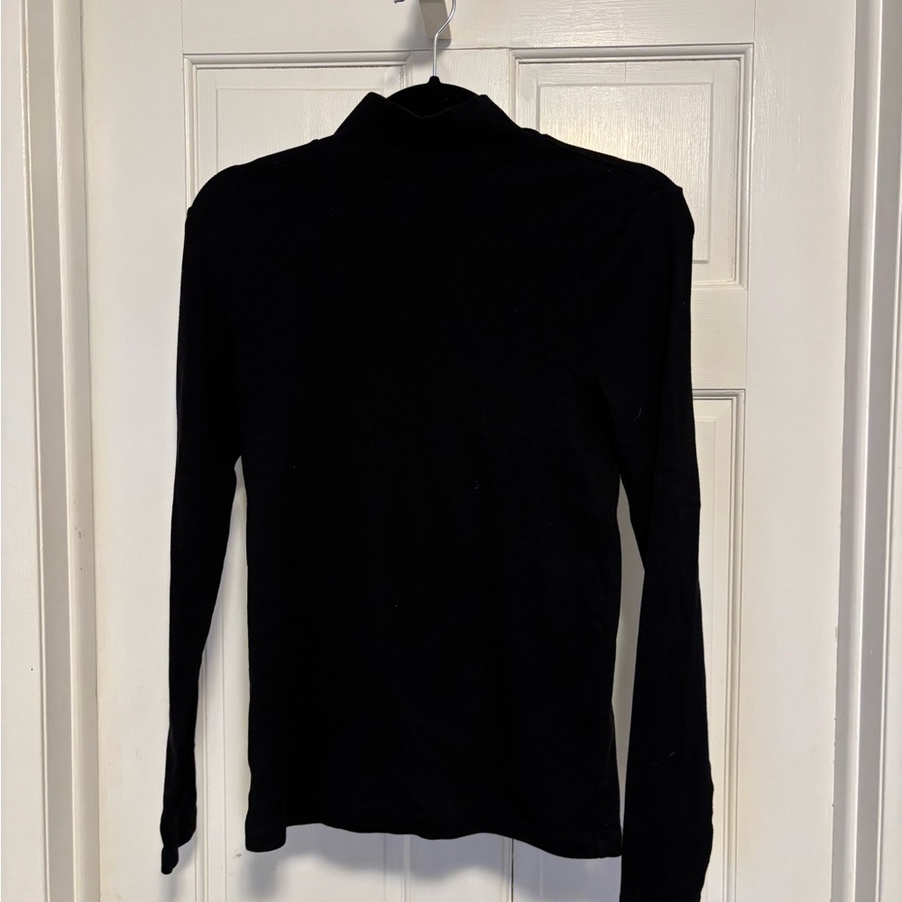LOFT Black Long Sleeve Turtleneck Top